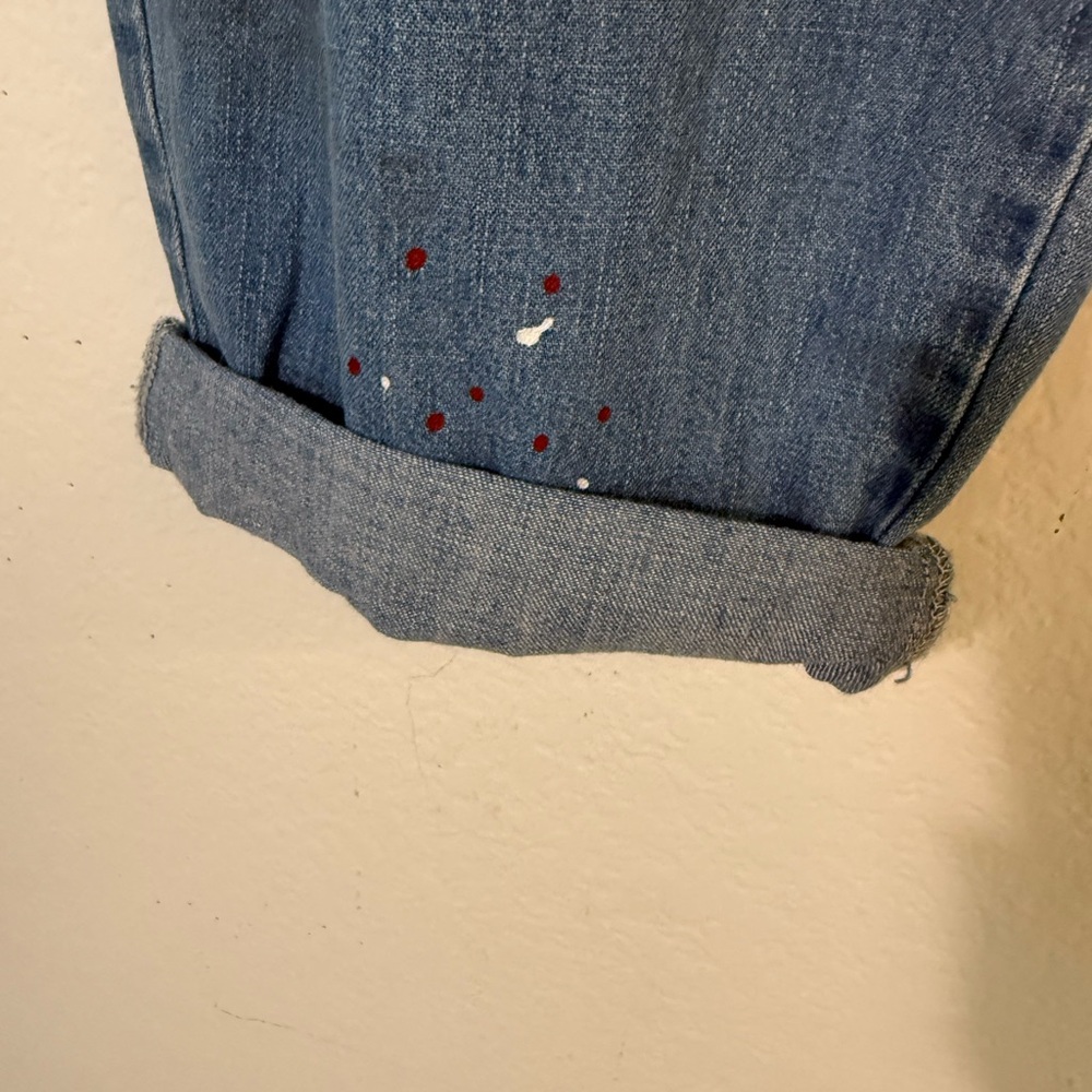 Free People High Rise 80s retro paint splatter Petaluma Denim Jeans. - Picture 8 of 12